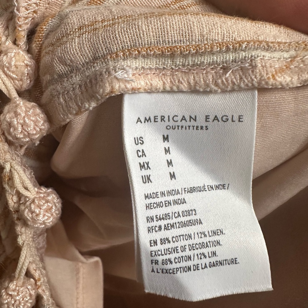American Eagle Outfitters Beige Striped Jumpsuit - Picture 6 of 7